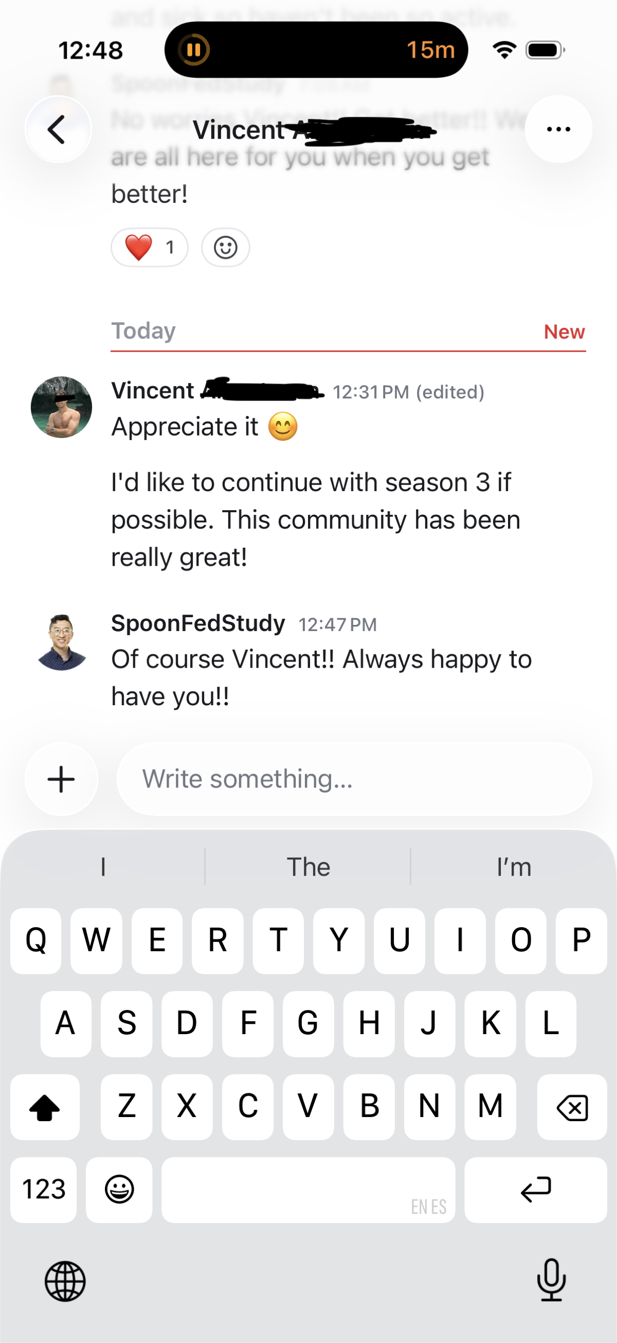 I'd like to continue with season 3 if possible. This community has been really great! — Vincent · game dev